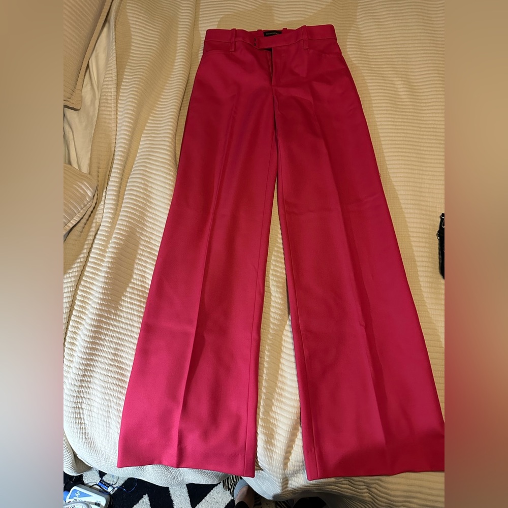 BR Lido wide leg Italian Wool tailored pants in pink,size 4L (36’ inseam)